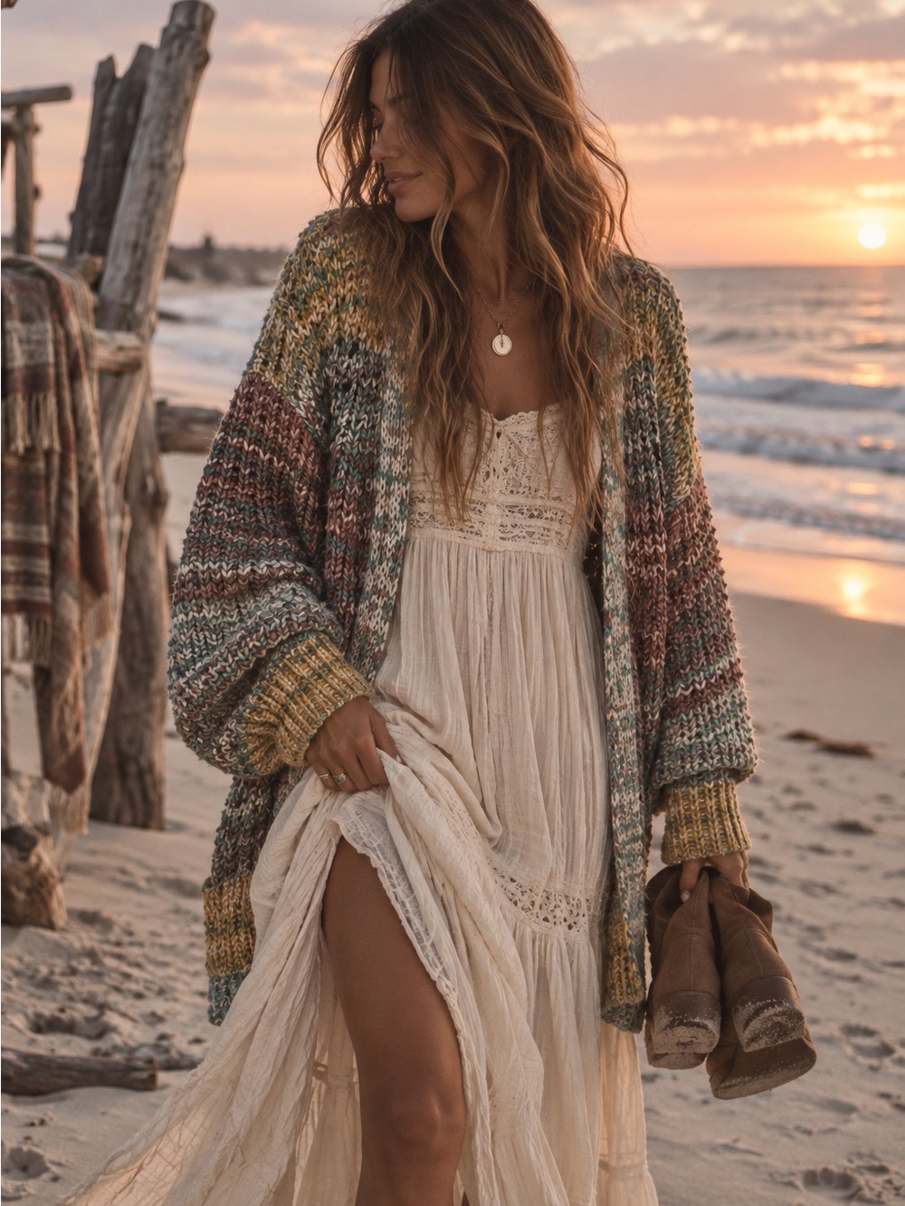 Free People Pastel Cardigan Sweater